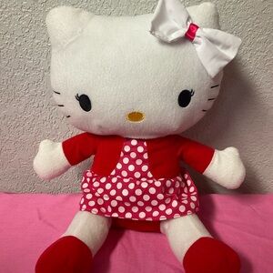 Hello Kitty Plush in Red and White Polka Dot Dress